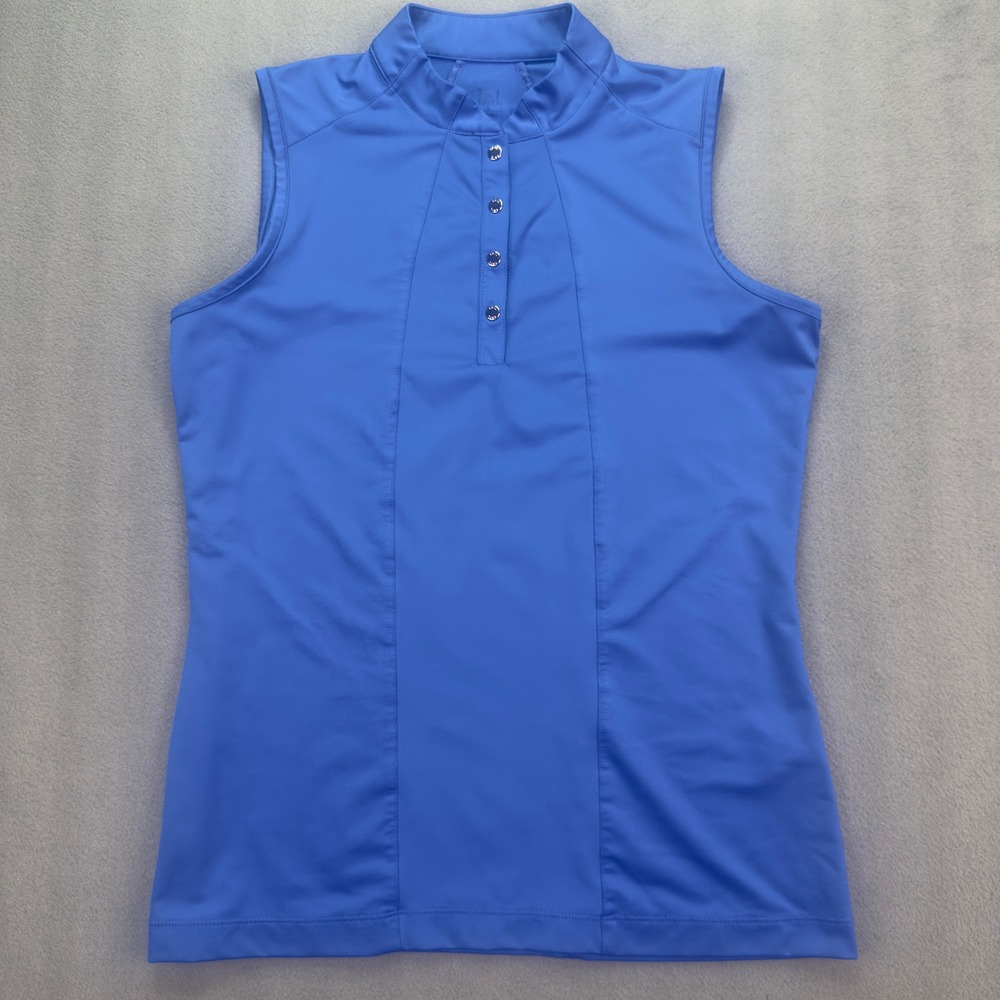 Tail Sleeveless Golf Polo Small Blue Mock Neck Snap Top GD1855-1888
